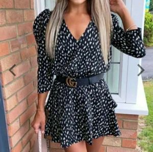 AX Paris 3/4 Sleeve Tiered Mini Dress US size 12